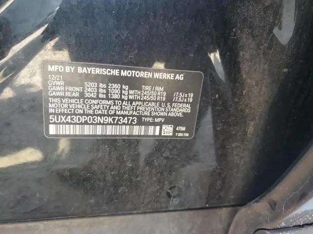 2022 BMW X3 SDRIVE30I  