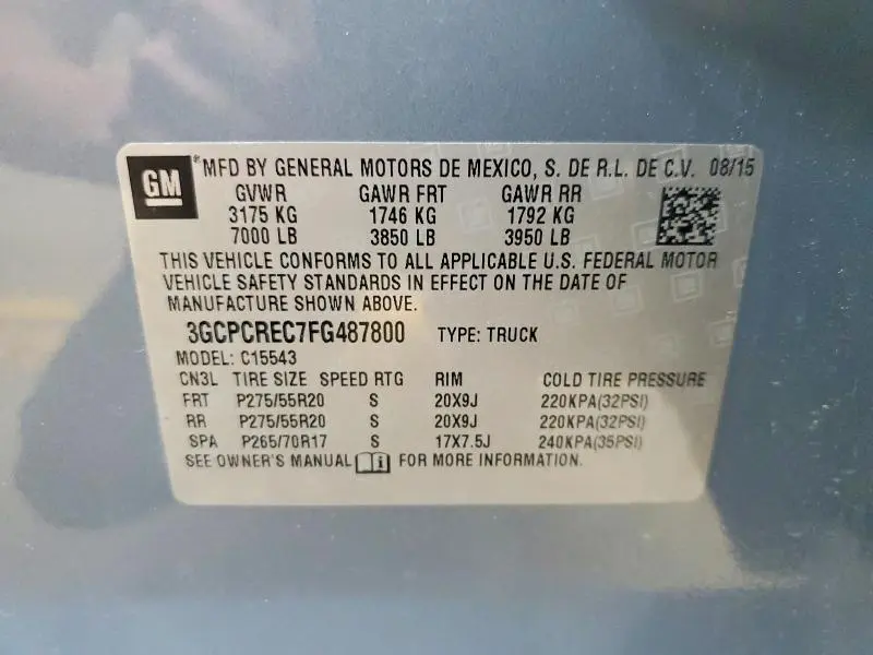 2015 CHEVROLET SILVERADO C1500 LT  