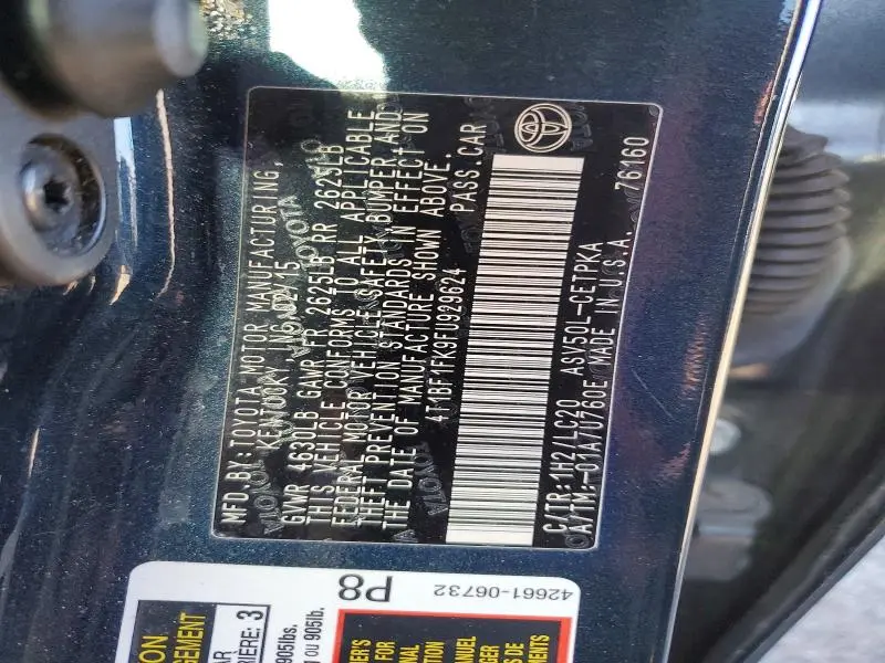 2015 TOYOTA CAMRY XSE  