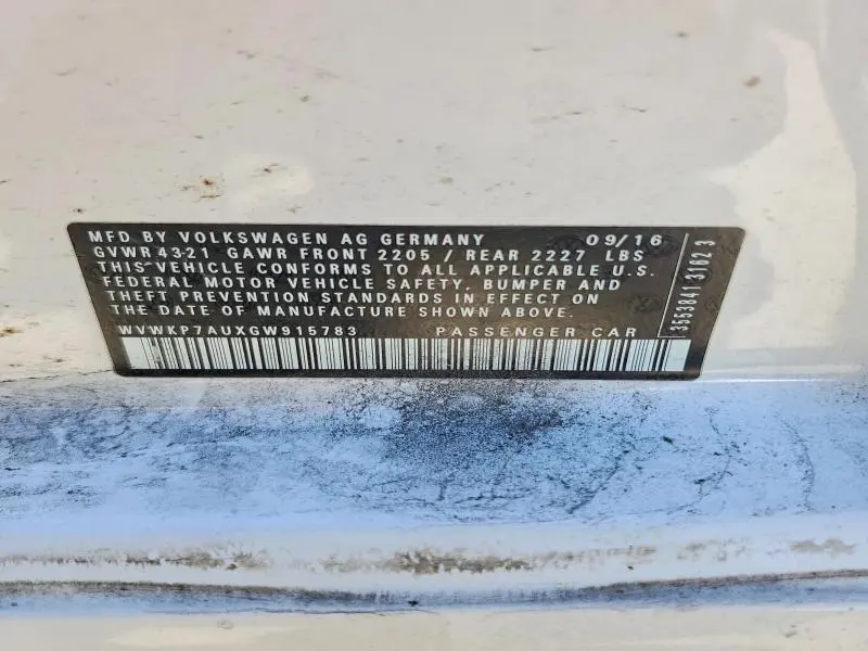 2016 VOLKSWAGEN E-GOLF SE  