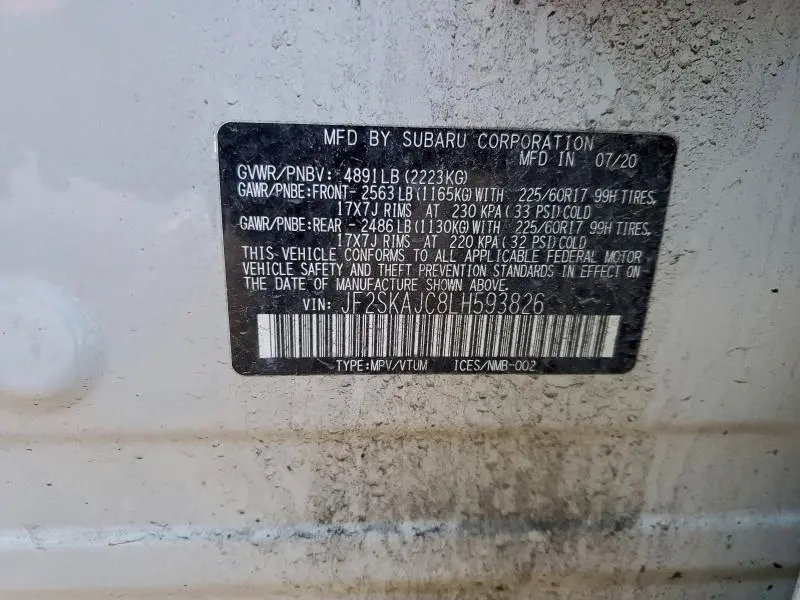 2020 SUBARU FORESTER PREMIUM  