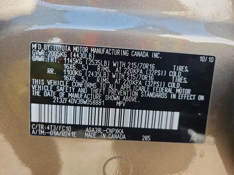 2011 TOYOTA RAV4 BASE  