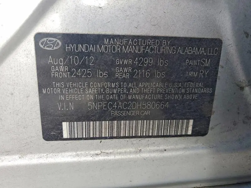 2013 HYUNDAI SONATA LIMITED  