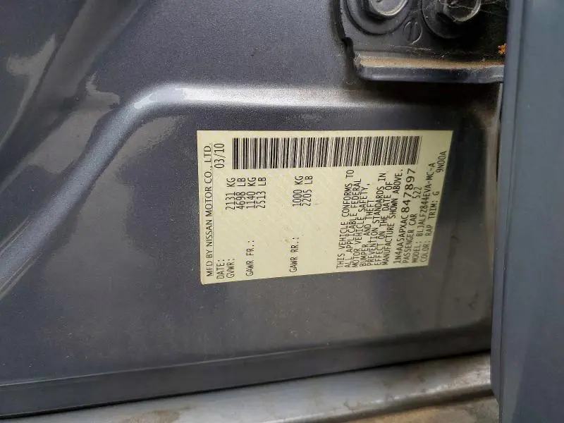2010 NISSAN MAXIMA 3.5 S  