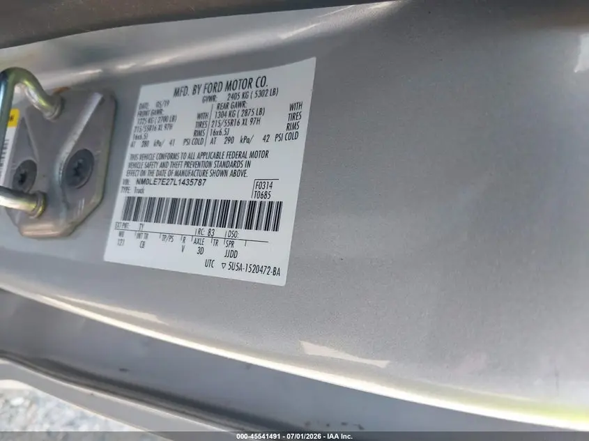2020 FORD TRANSIT CONNECT XL