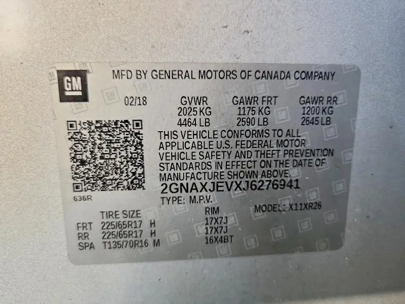 2018 CHEVROLET EQUINOX LT  