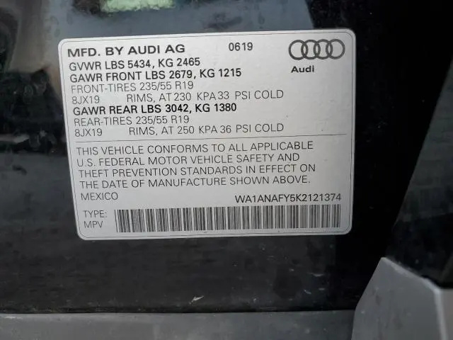 2019 AUDI Q5 PREMIUM  