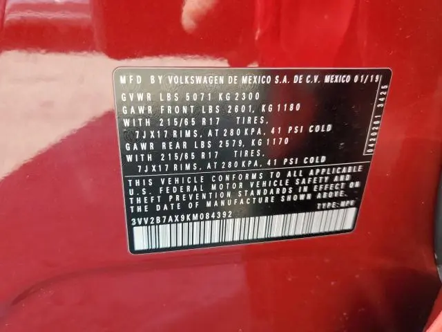 2019 VOLKSWAGEN TIGUAN SE  