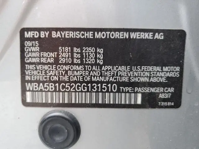 2016 BMW 535 I  