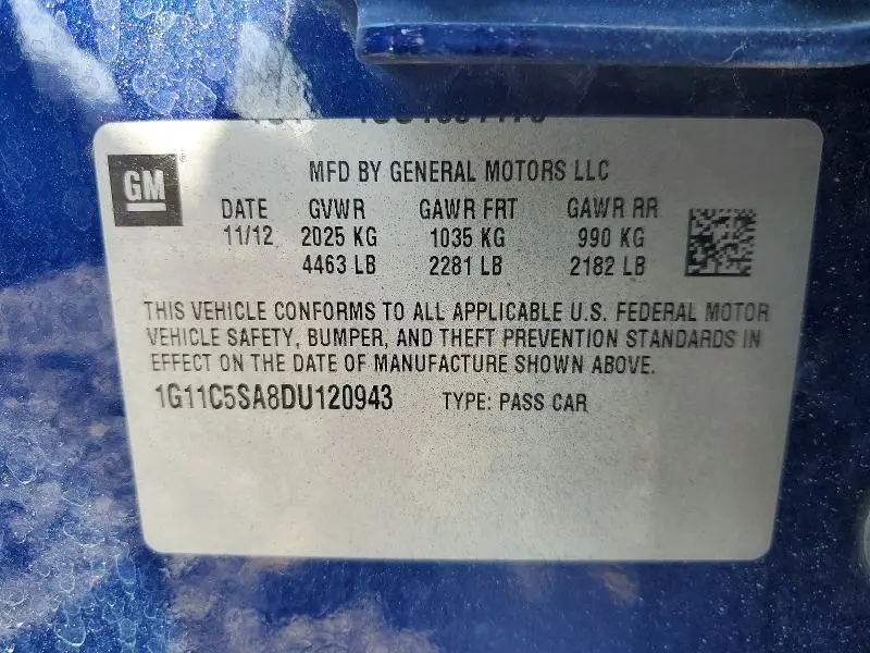 2013 CHEVROLET MALIBU 1LT  