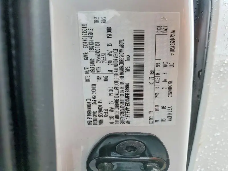 2021 FORD F150 SUPERCREW  