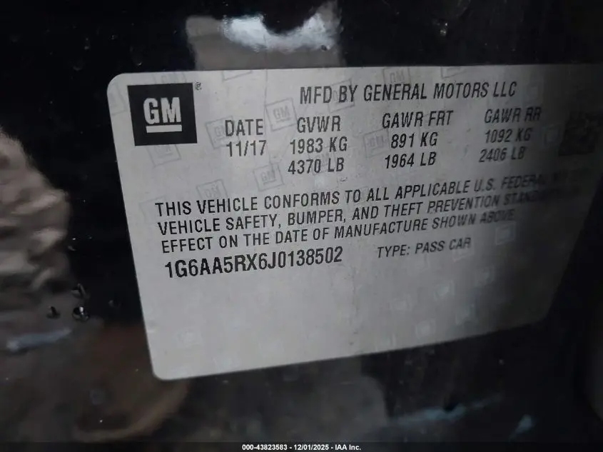 2018 CADILLAC ATS STANDARD