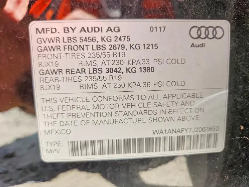 2018 AUDI Q5 PREMIUM  