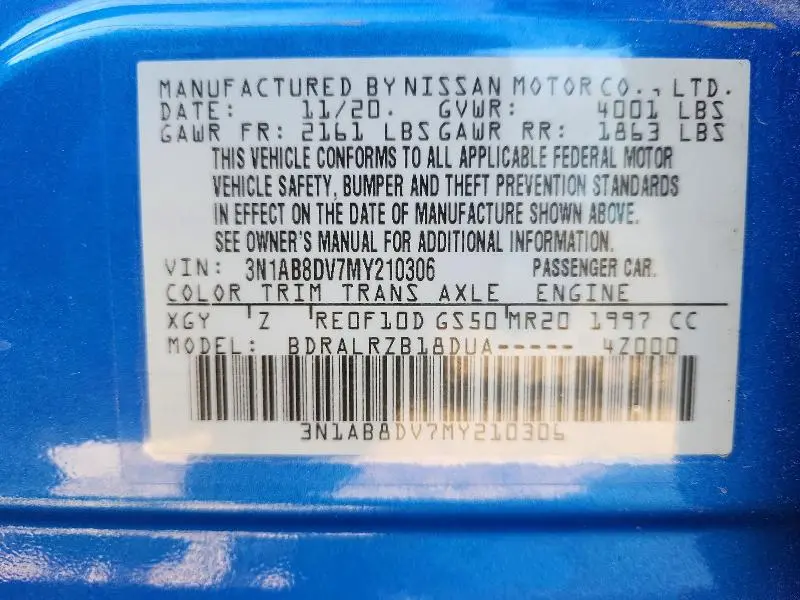 2021 NISSAN SENTRA SR  