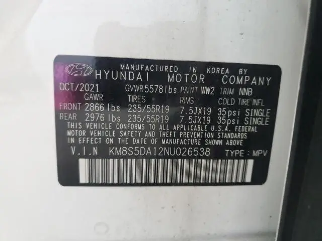 2022 HYUNDAI SANTA FE LIMITED  
