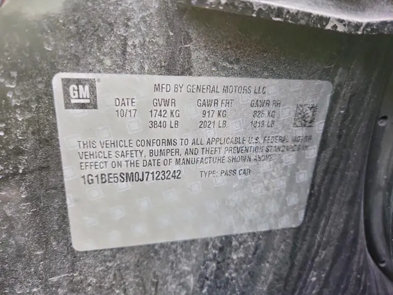 2018 CHEVROLET CRUZE LT  