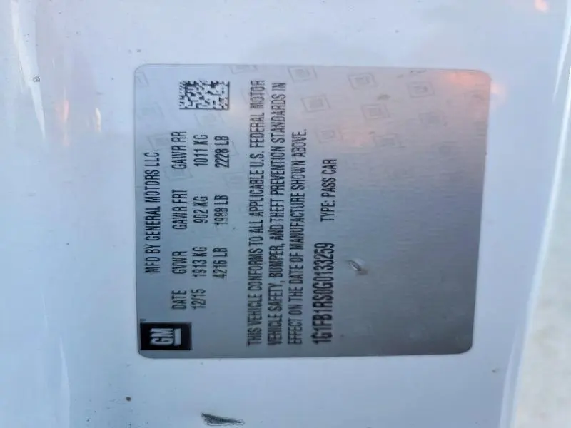 2016 CHEVROLET CAMARO LT  