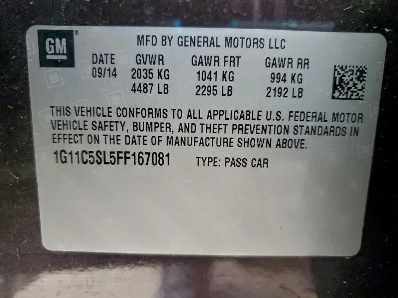 2015 CHEVROLET MALIBU 1LT  