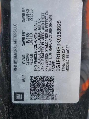 2019 CHEVROLET CAMARO LS  