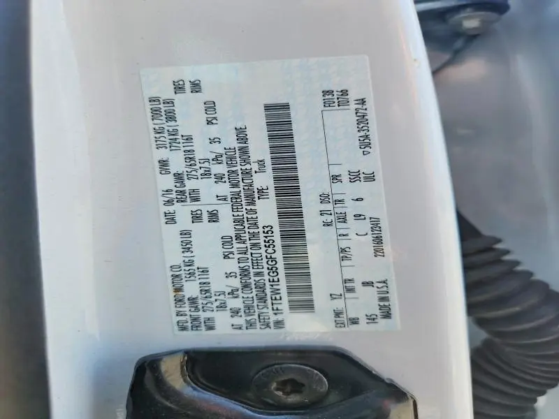 2016 FORD F150 SUPERCREW  