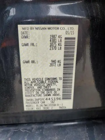 2015 NISSAN ALTIMA 3.5S  