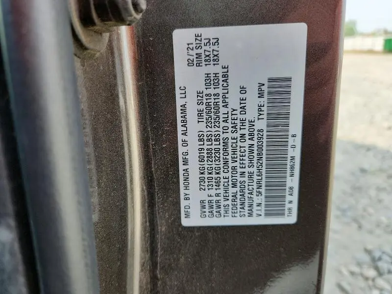 2022 HONDA ODYSSEY EX  
