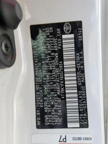 2016 TOYOTA CAMRY XSE  