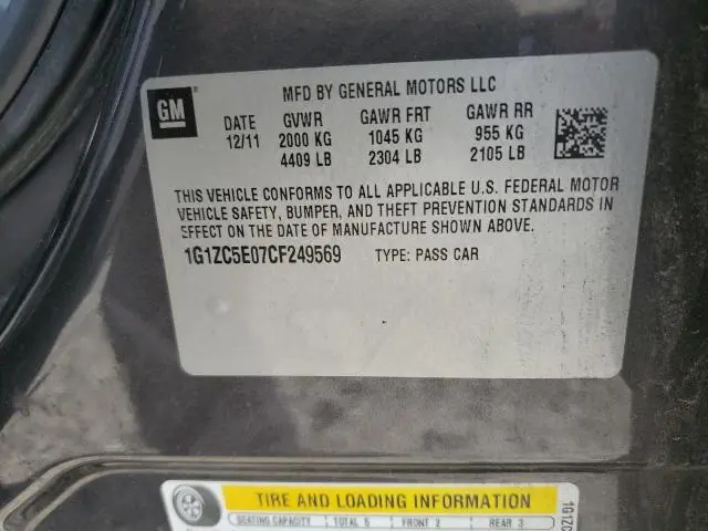 2012 CHEVROLET MALIBU 1LT  
