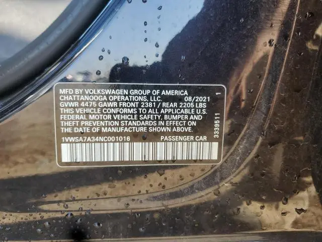 2022 VOLKSWAGEN PASSAT SE  