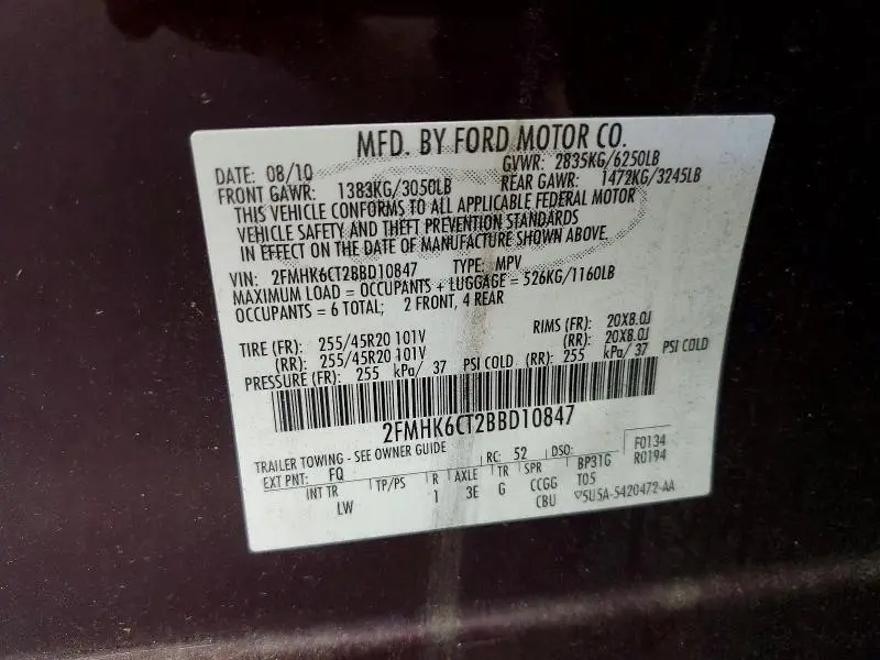2011 FORD FLEX SEL  