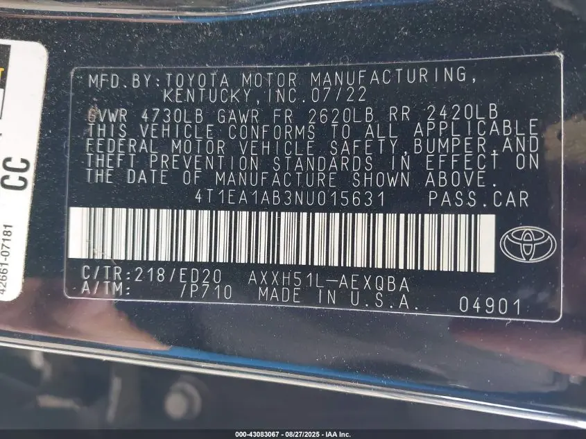 2022 TOYOTA AVALON XSE NIGHTSHADE HYBRID