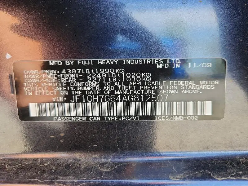 2010 SUBARU IMPREZA WRX LIMITED  
