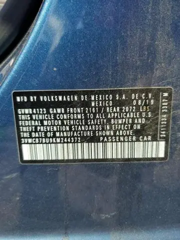 2019 VOLKSWAGEN JETTA S  