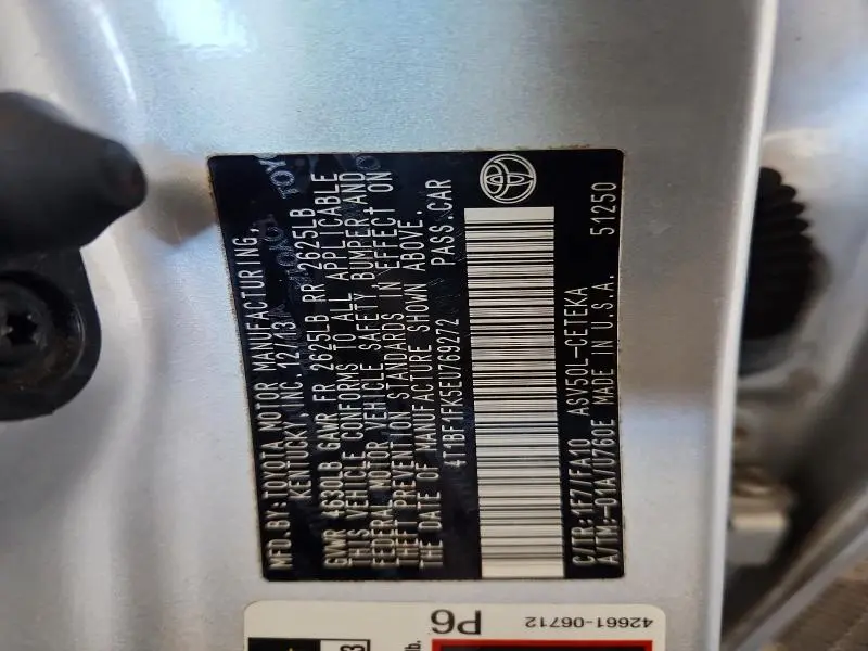 2014 TOYOTA CAMRY L  