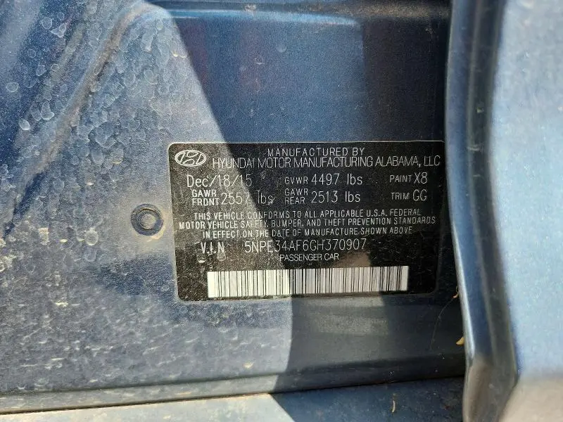 2016 HYUNDAI SONATA SPORT  