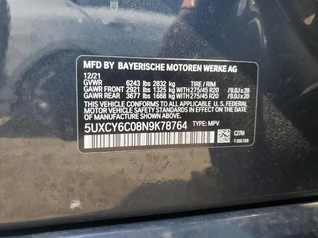 2022 BMW X6 XDRIVE40I  