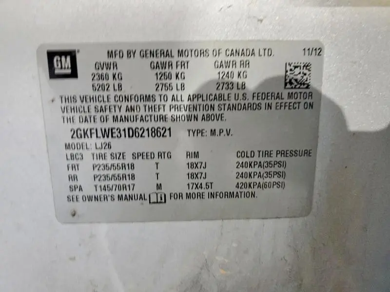 2013 GMC TERRAIN SLT  