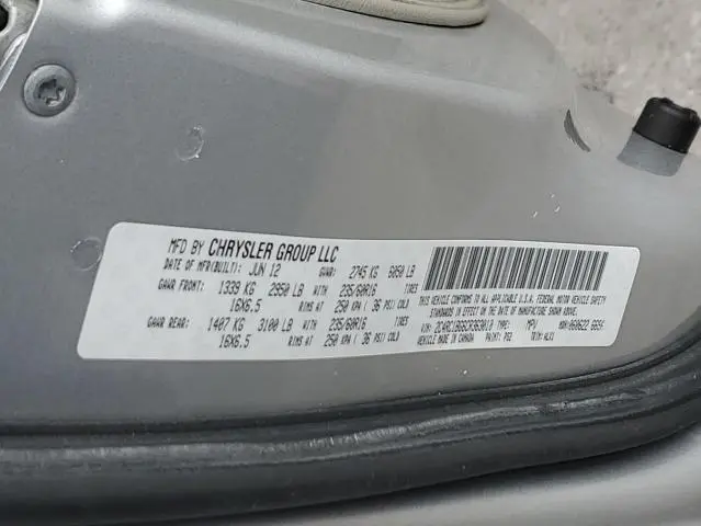 2012 CHRYSLER TOWN & COUNTRY TOURING  