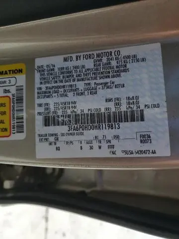 2017 FORD FUSION SE  