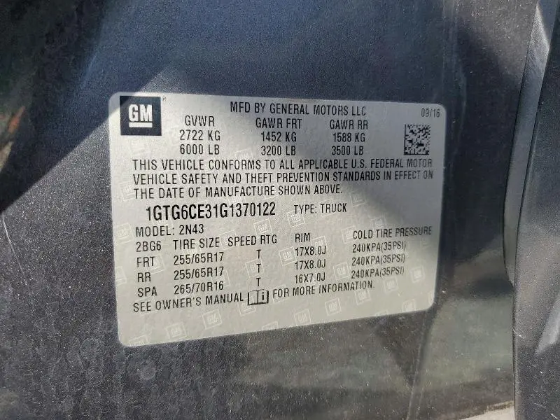 2016 GMC CANYON SLE  