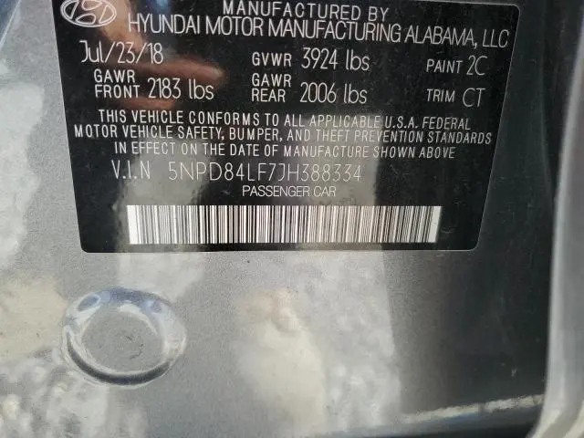 2018 HYUNDAI ELANTRA SEL  