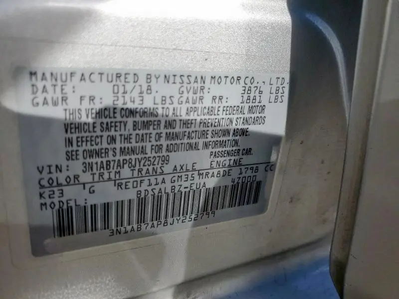 2018 NISSAN SENTRA S