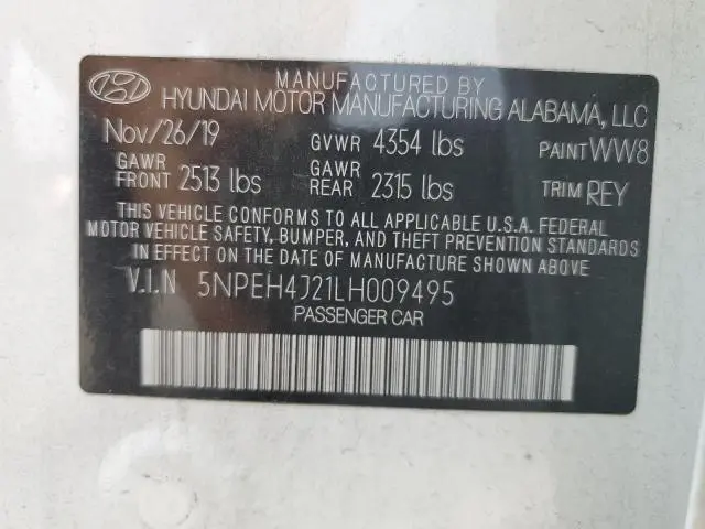 2020 HYUNDAI SONATA LIMITED  