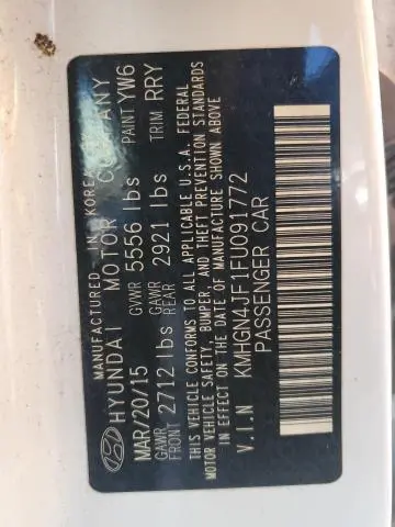 2015 HYUNDAI GENESIS 5.0L  