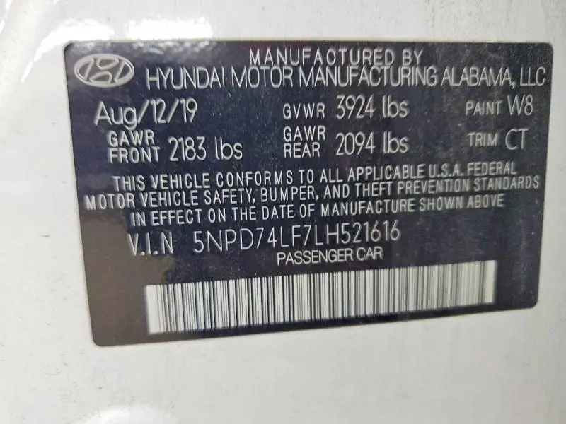 2020 HYUNDAI ELANTRA SE  