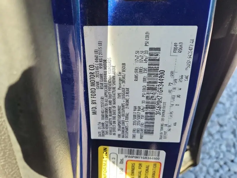 2016 FORD FUSION SE  