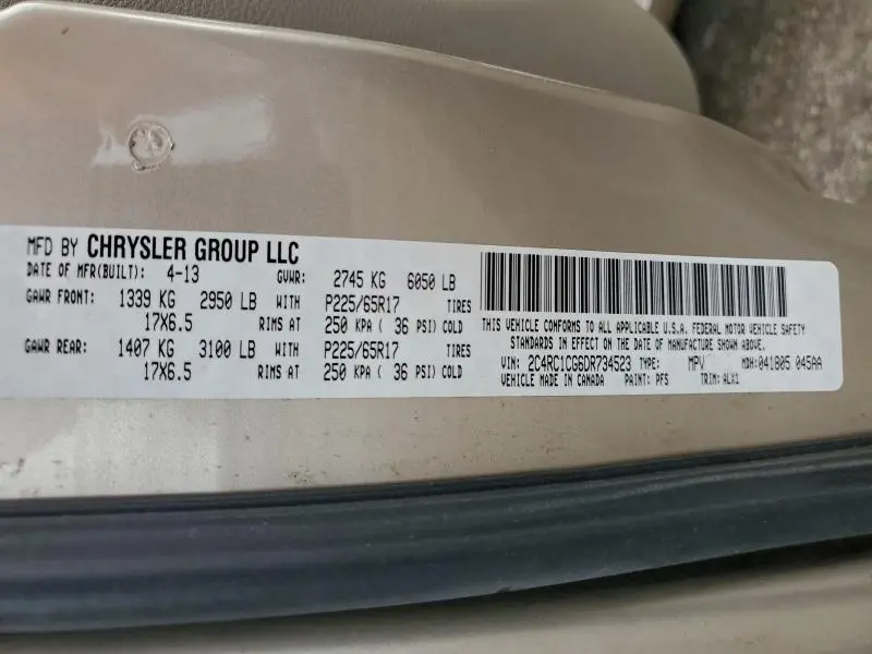 2013 CHRYSLER TOWN & COUNTRY TOURING L  