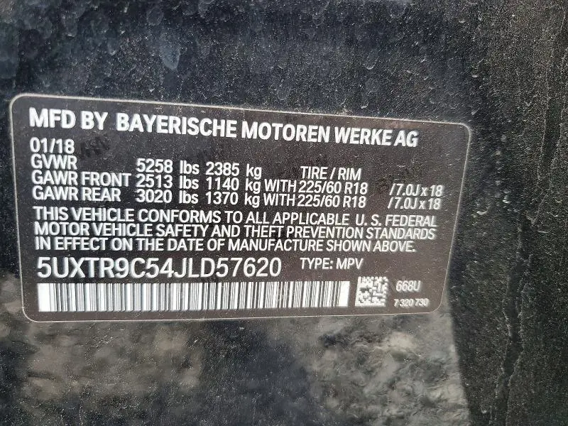 2018 BMW X3 XDRIVE30I  