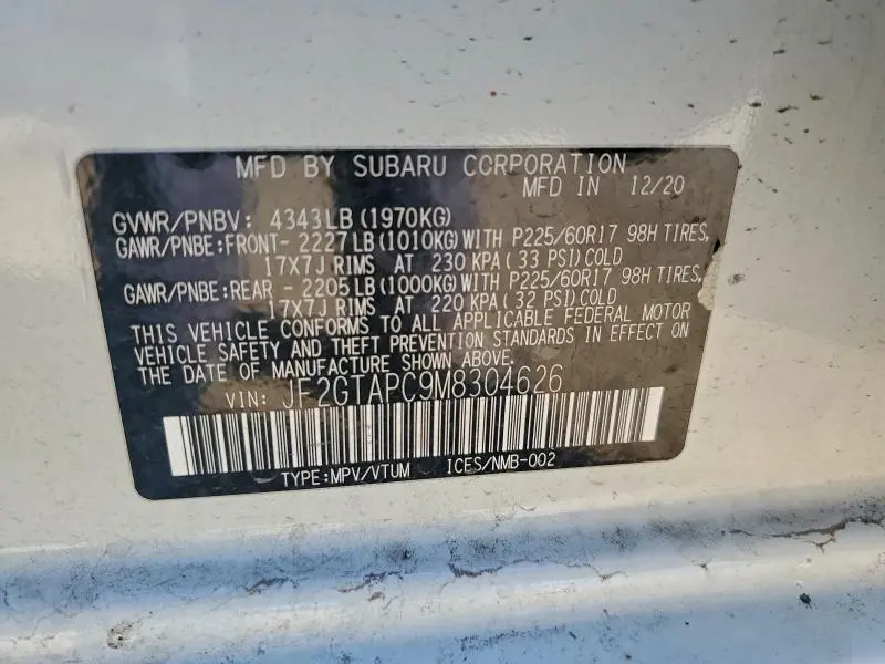 2021 SUBARU CROSSTREK PREMIUM  