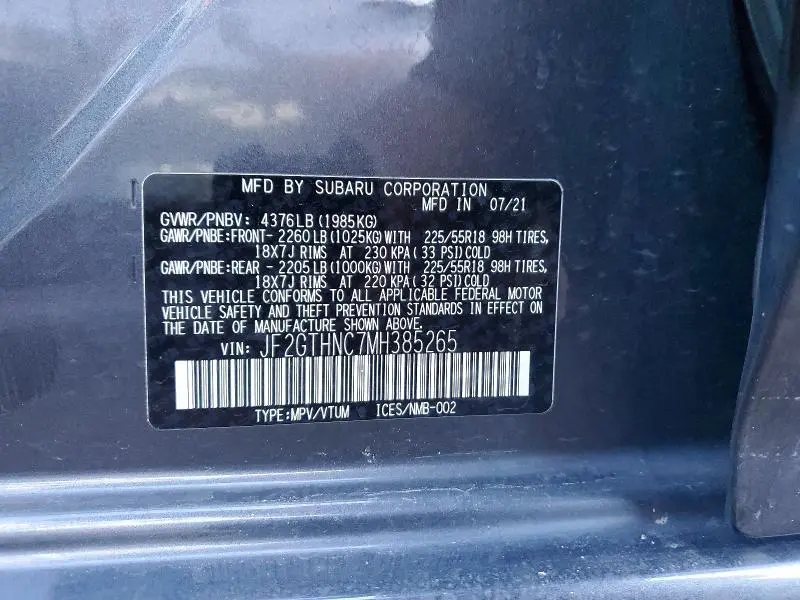 2021 SUBARU CROSSTREK LIMITED  